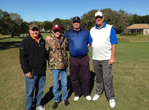 Michael on the far right, with his Golfing friends